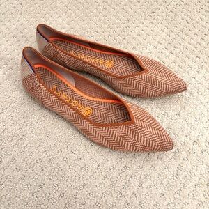 Rothy’s Orange Camel Herringbone Point Flats Women’s Size 7.5 Shoes